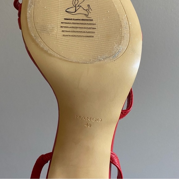 Mango red leather strappy sandals with low heel - Picture 6 of 6